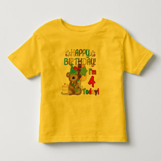 Feliz cumpleaños Teddy Bear 4ª camisetas y regalos