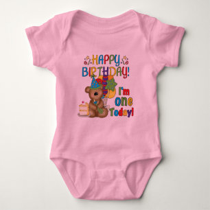 Feliz cumpleaños Teddy Bear primera camisetas y re