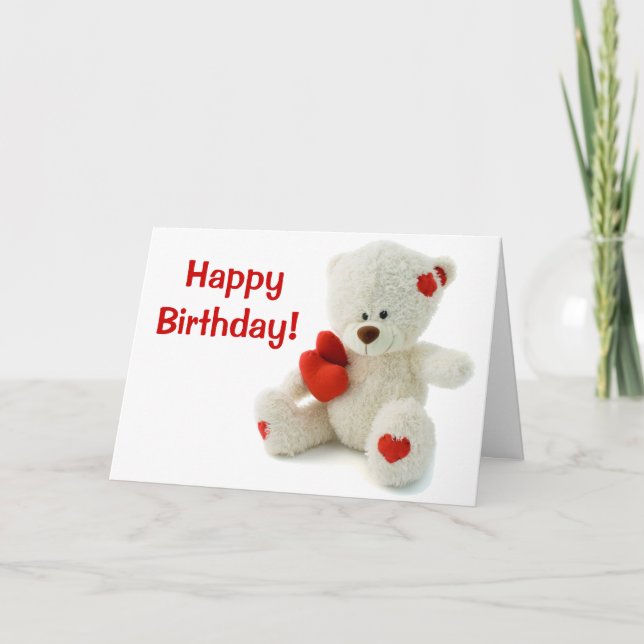 Feliz cumpleaños Teddy Bear tarjeta de saludo (Anverso)