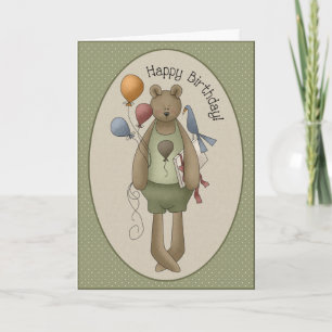 Feliz cumpleaños Teddy Bear tarjeta de saludo