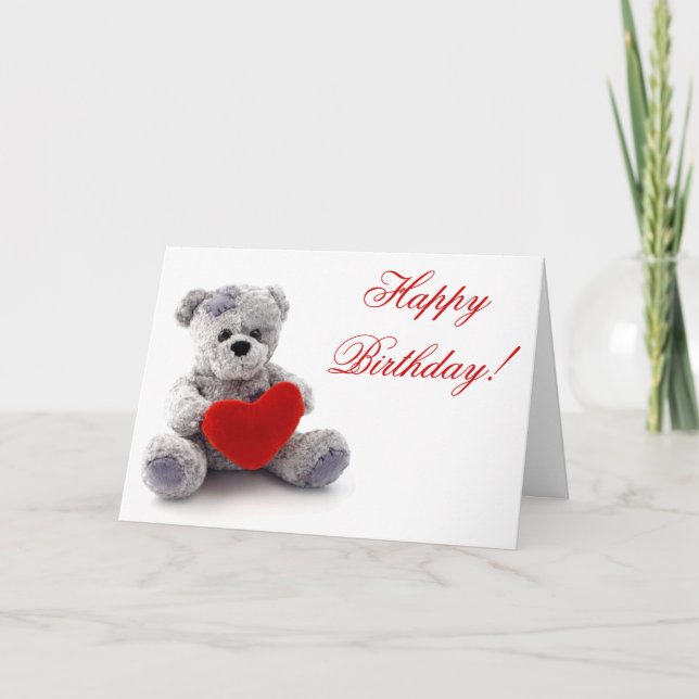 Feliz cumpleaños Teddy Bear tarjeta de saludo (Anverso)