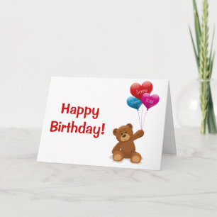 Feliz cumpleaños Teddy Bear tarjeta de saludo