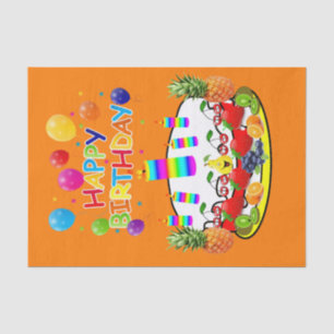 Feliz cumpleaños Tejido de papel Fruto