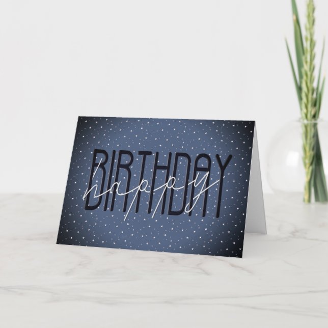 Feliz Cumpleaños Texto En Tarjeta De Estrellas (Anverso)
