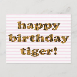 Feliz cumpleaños tigre! Tarjeta postal divertida c