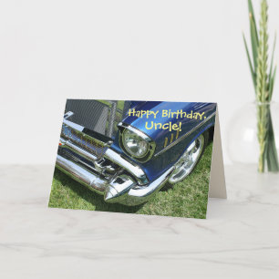 Feliz cumpleaños, tío, tarjeta azul Chevy '57