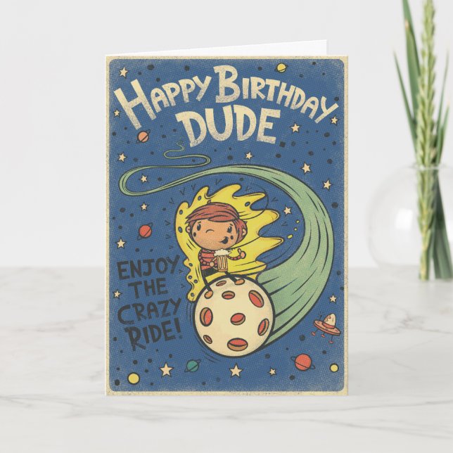 Feliz Cumpleaños Tipo - Tarjeta para él (Anverso)