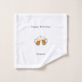 Feliz Cumpleaños toallita, franela, Cheers cerveza