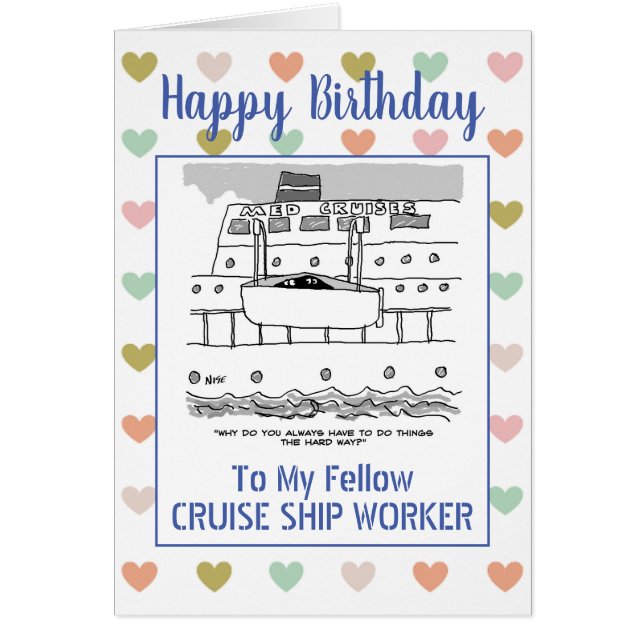 Feliz cumpleaños, trabajador de cruceros (Frente)