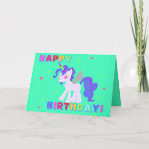 Feliz cumpleaños Unicornio Tarjeta 3 que amo a UNI
