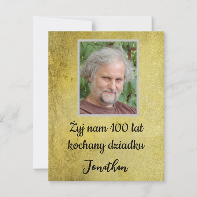 Feliz cumpleaños urodziny dziadek Polska en polaco (Anverso)