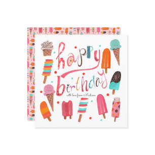 Feliz cumpleaños   verano helado   Tarjeta de feli