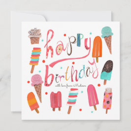 Feliz cumpleaños | verano helado | Tarjeta de feli