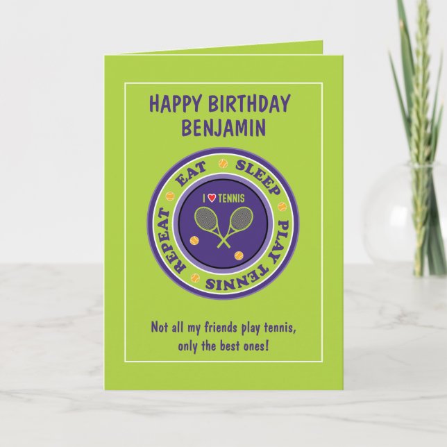Feliz cumpleaños, 🎾 verde, cumpleaños 🎉 tarjeta (Anverso)
