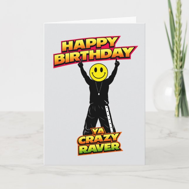 Feliz Cumpleaños Viejo Raver Tarjeta de broma dive (Anverso)