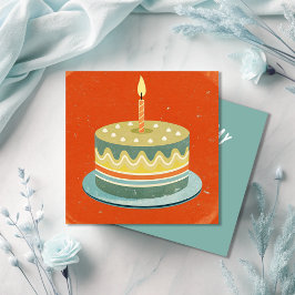 Feliz cumpleaños Vintage Candle Greeting Card