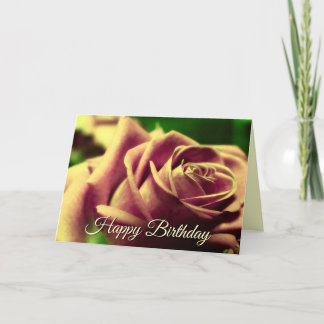 Feliz cumpleaños Vintage tarjeta de flor de Rosa a