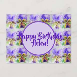 Feliz Cumpleaños Viola floral señoras Tarjeta de N