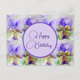 Feliz Cumpleaños Viola floral señoras Tarjeta post