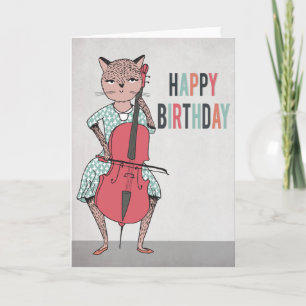 Feliz cumpleaños - violoncelo que juega la tarjeta