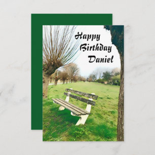 Feliz Cumpleaños Watercolor Garden Bench Para Él