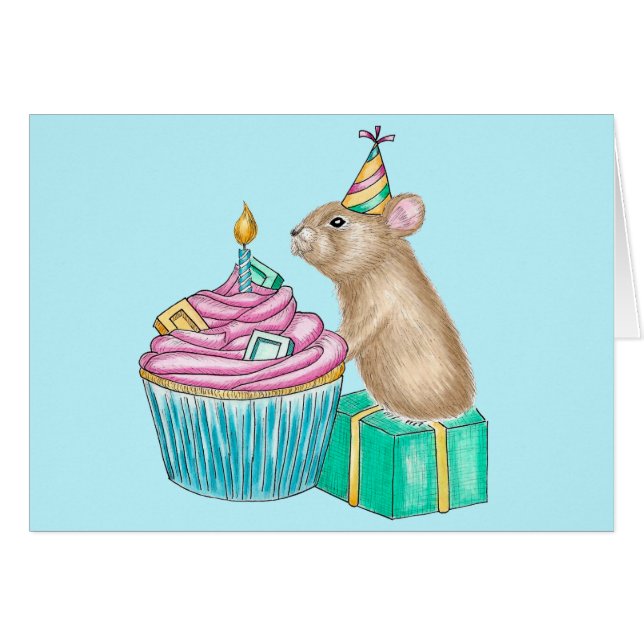 Feliz cumpleaños Whimsical Cupakes Ilustracion Pik (Anverso (Horizontal))