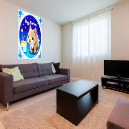 Feliz cumpleaños wombat | Poster de arte de IA