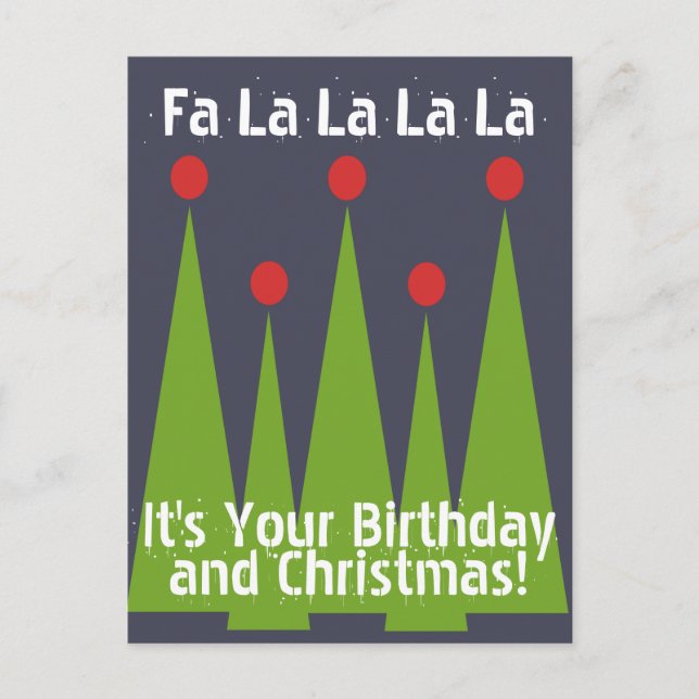 Feliz cumpleaños y postal a los Navidades (Anverso)