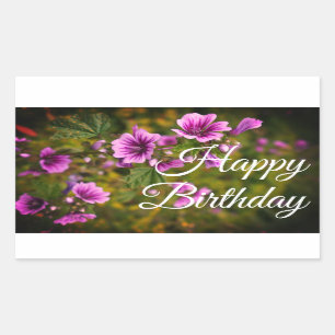Feliz cumpleaños Zebra Hollyhock #2-2 Pegatinas