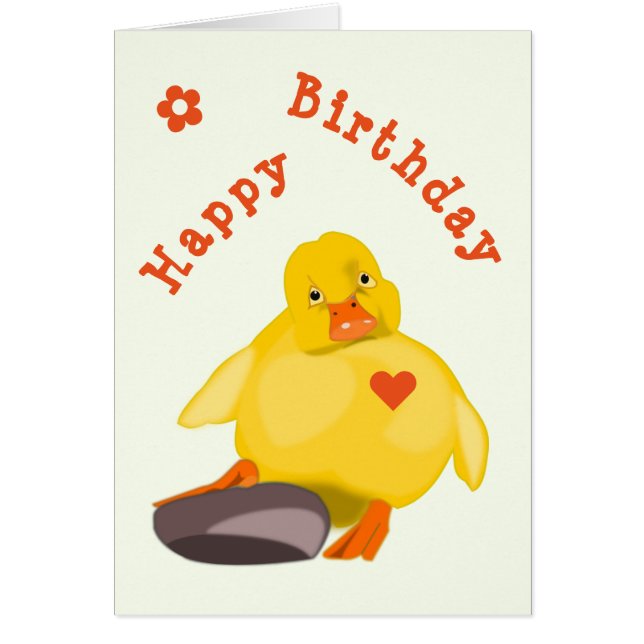 Feliz CumpleañosBaby Card Doble amarillo (Frente)