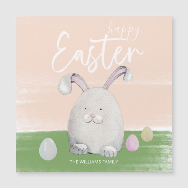 Feliz Cute Pascua Feliz Conejito Acuarela (Anverso)