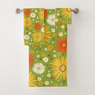 Feliz Daisy Colorful Pattern Daisies Green