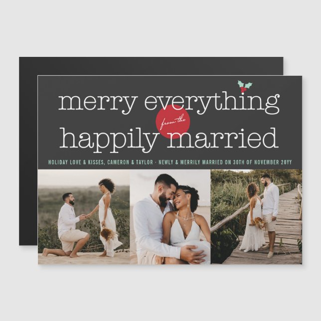 Feliz De Todo, Feliz Casamiento Con 3 Tarjetas Fot (Anverso/Reverso)