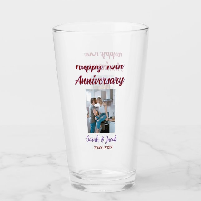 Feliz décimo aniversario foto boda apellido d (Anverso)