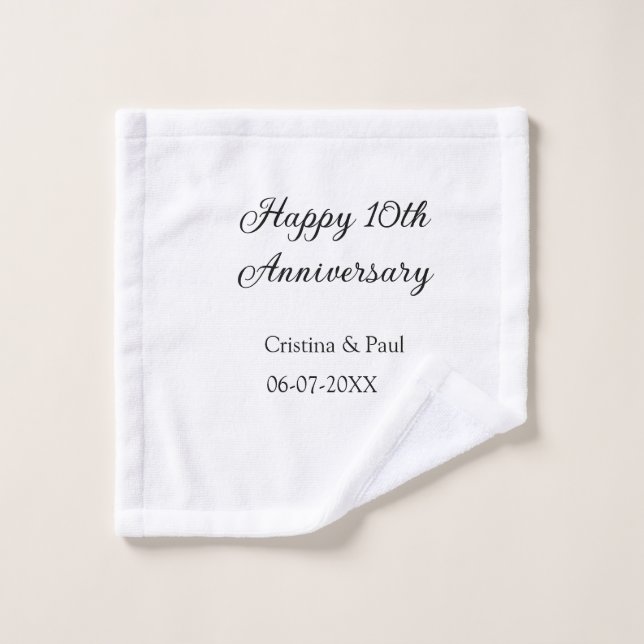 Feliz décimo aniversario simple nombre mínimo de b (Toallita)