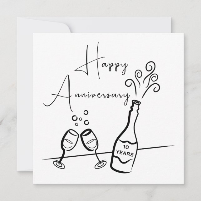Feliz décimo aniversario Tarjeta de celebración de (Anverso)