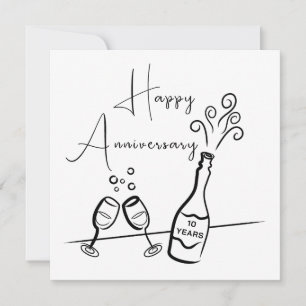 Feliz décimo aniversario Tarjeta de celebración de
