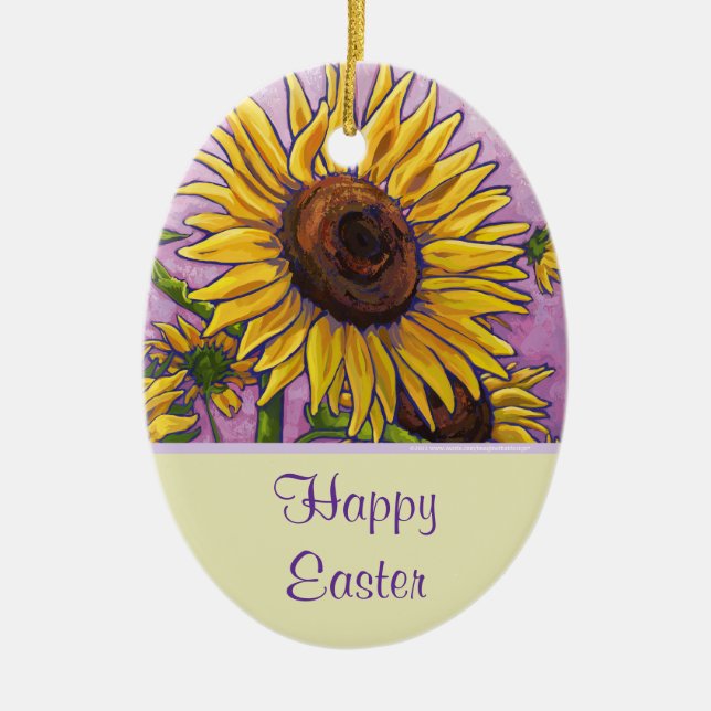 Feliz Decoración De Los Sunflower De Pascua (Frente)