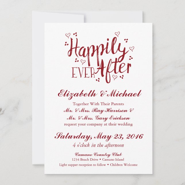Feliz desde la invitación a la boda (Anverso)