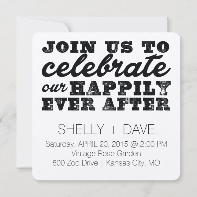 Feliz desde la invitación a la boda (Anverso)