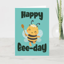Feliz Día de Abeja con tarjeta plegada de abeja Cu