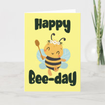 Feliz Día de Abeja con tarjeta plegada de abeja Cu
