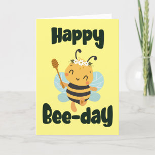 Feliz Día de Abeja con tarjeta plegada de abeja Cu