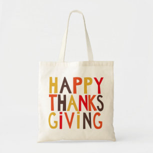 ¡Feliz Día de Acción de Gracias! Bolso de tela