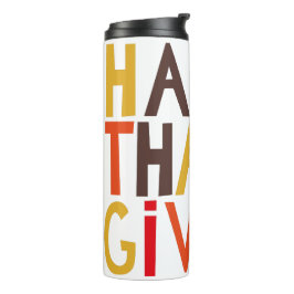 ¡Feliz Día de Acción de Gracias! Botella térmica