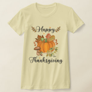 Feliz Día de Acción de Gracias, camiseta de mujere
