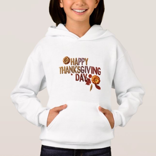 Feliz Día de Acción de Gracias Design Hoodie (Anverso)