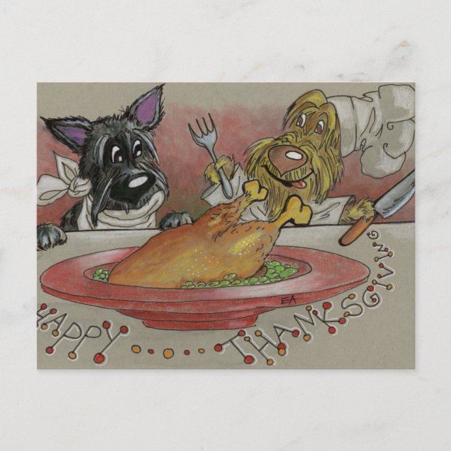 Feliz Día de Acción de Gracias, feliz postal de Tu (Anverso)