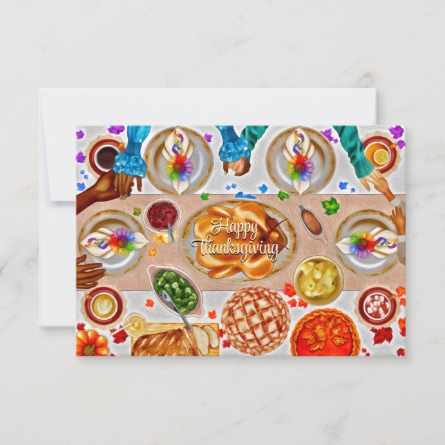 Feliz Día de Acción de Gracias, LGBTQ, orgullo gay (Anverso)