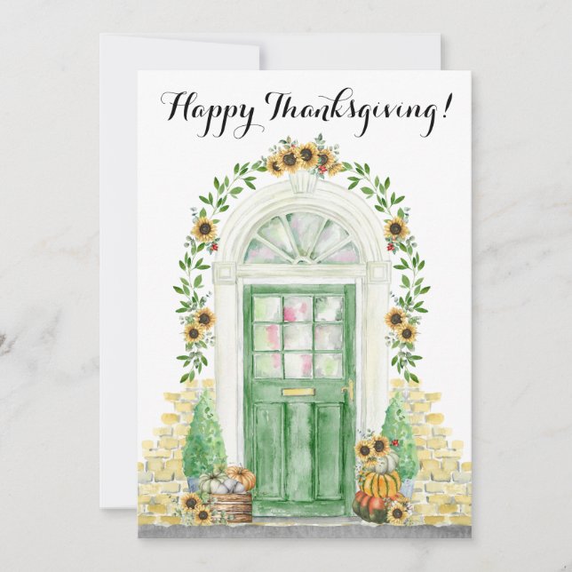 Feliz Día de Acción de Gracias Nueva Invitación en (Anverso)